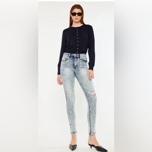 KanCan Hazel Light Wash Distressed High Rise Super Skinny Jeans
